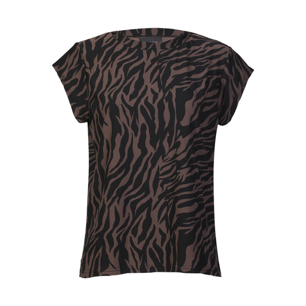 ALMA-U TSHIRT - DARK BROWN ZEBRA