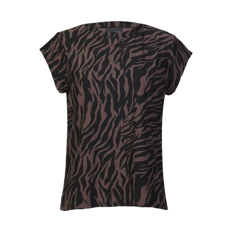 ALMA-U-TSHIRT - DARK BROWN ZEBRA