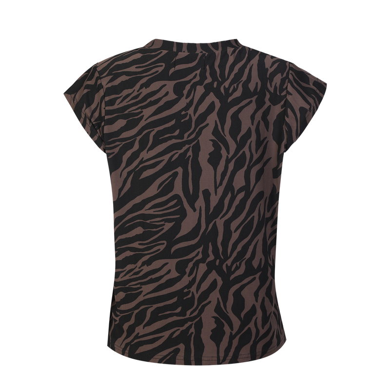 ALMA-U-TSHIRT - DARK BROWN ZEBRA