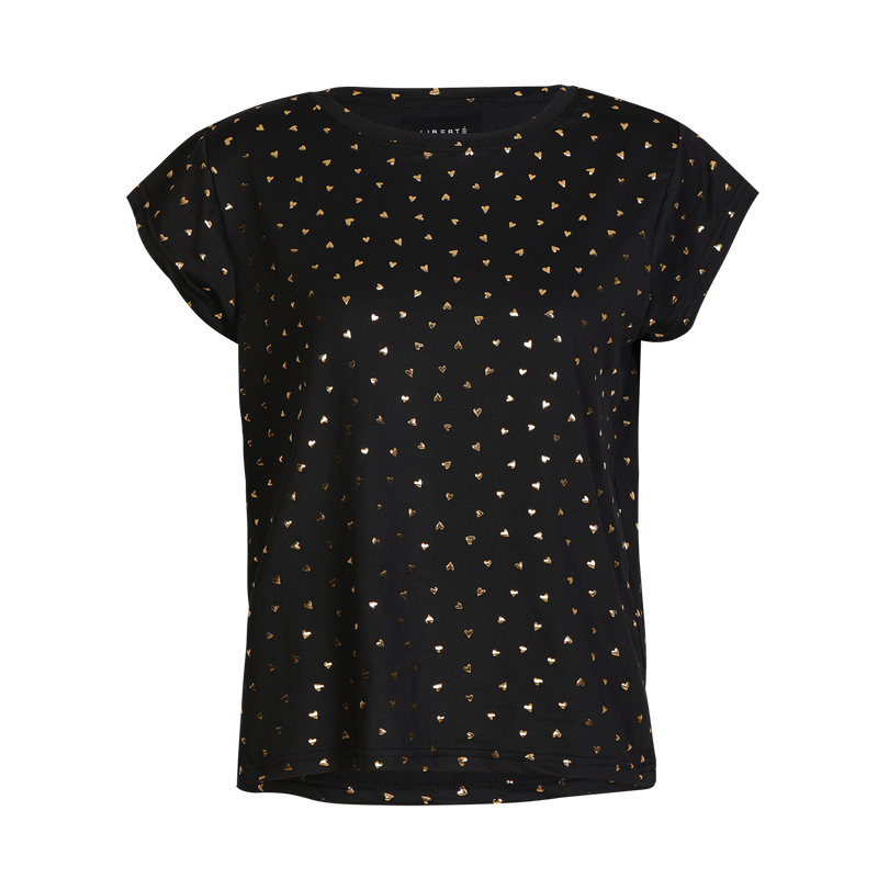 ALMA-U-TSHIRT - BLACK GOLD HEART