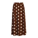 ALMA-LOOSE-SKIRT - BROWN CREME DOT