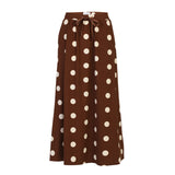 ALMA-LOOSE-SKIRT - BROWN CREME DOT