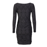 ALMA-LS-TURN-DRESS - DARK GRAY LALA