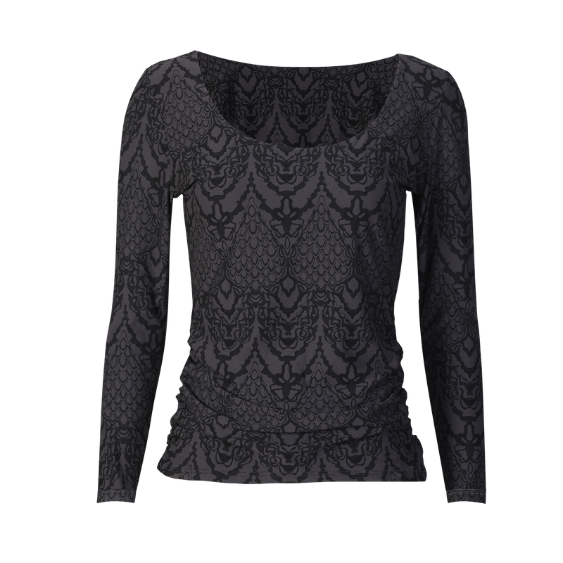 ALMA-LS-TURN-TOP - DARK GREY LALA