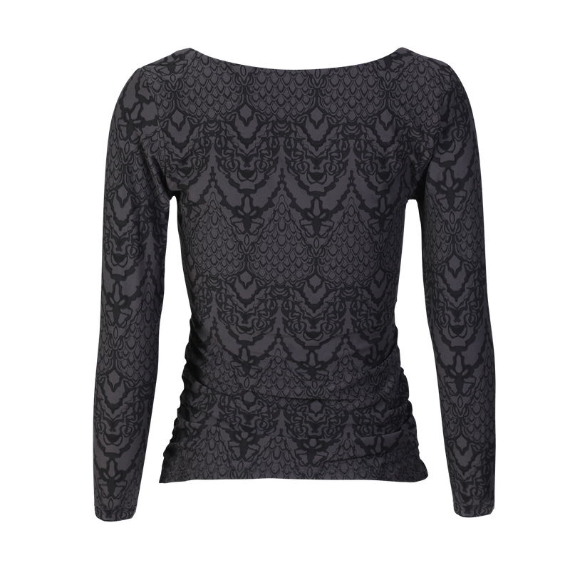 ALMA-LS-TURN-TOP - DARK GREY LALA