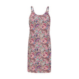 ALMA-SHORT-STRAP-DRESS - PINK PAISLEY
