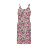 ALMA-SHORT-STRAP-DRESS - PINK PAISLEY