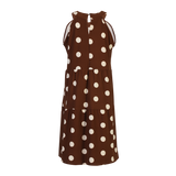 ALMA-ANNI-DRESS - BROWN CREME DOT