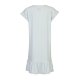 ALMA-U-TSHIRT-FRILL-DRESS - L. BLUE CREME SMALL STRIPE