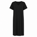 ALMA-VNECK-TSHIRT-DRESS - BLACK