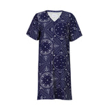 ALMA-VNECK-TSHIRT-DRESS - BLUE SCARF
