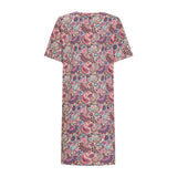 ALMA-VNECK-TSHIRT-DRESS - PINK PAISLEY