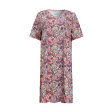 ALMA-VNECK-TSHIRT-DRESS - PINK PAISLEY