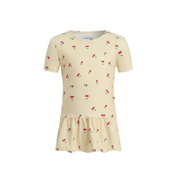 ALMA-FRILL-T-SHIRT (KIDS) - YELLOW CHERRY