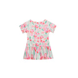 ALMA-FRILL-T-SHIRT (KIDS) - MINT PINK FLOWER