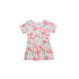 ALMA-FRILL-T-SHIRT (KIDS) - MINT PINK FLOWER