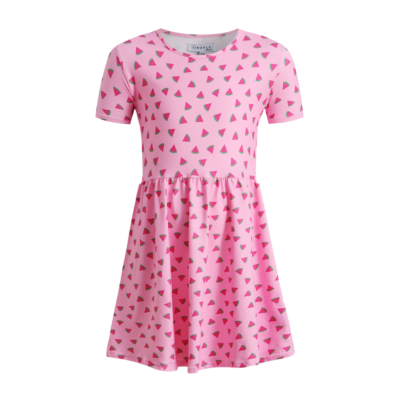 ALMA-SS-BABYDOLL-DRESS (KIDS) - PINK WATERMELON