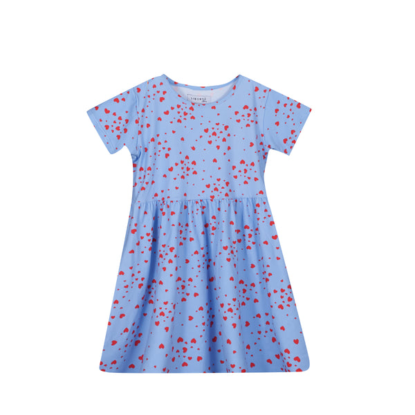 ALMA-SS-BABYDOLL-DRESS (KIDS) - LIGHT BLUE PINK HEART