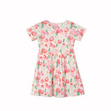 ALMA-SS-BABYDOLL-DRESS (KIDS) - MINT PINK FLOWER