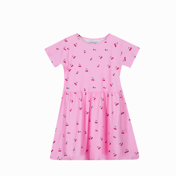 ALMA-SS-BABYDOLL-DRESS (KIDS) - PINK CHERRY