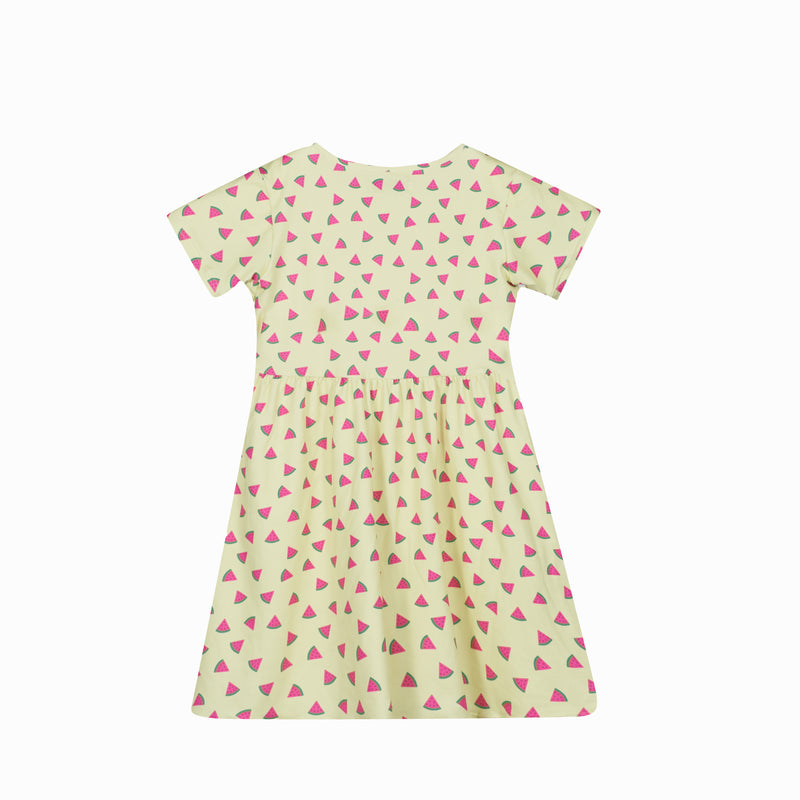 ALMA-SS-BABYDOLL-DRESS (KIDS) - YELLOW WATERMELON