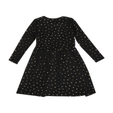 ALMA-LS-BABYDOLL-DRESS (KIDS) - BLACK GOLD HEART