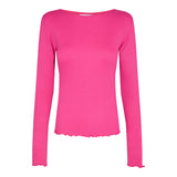 NATALIA LS ROUND NECK  BLOUSE - RASBERRY ROSE