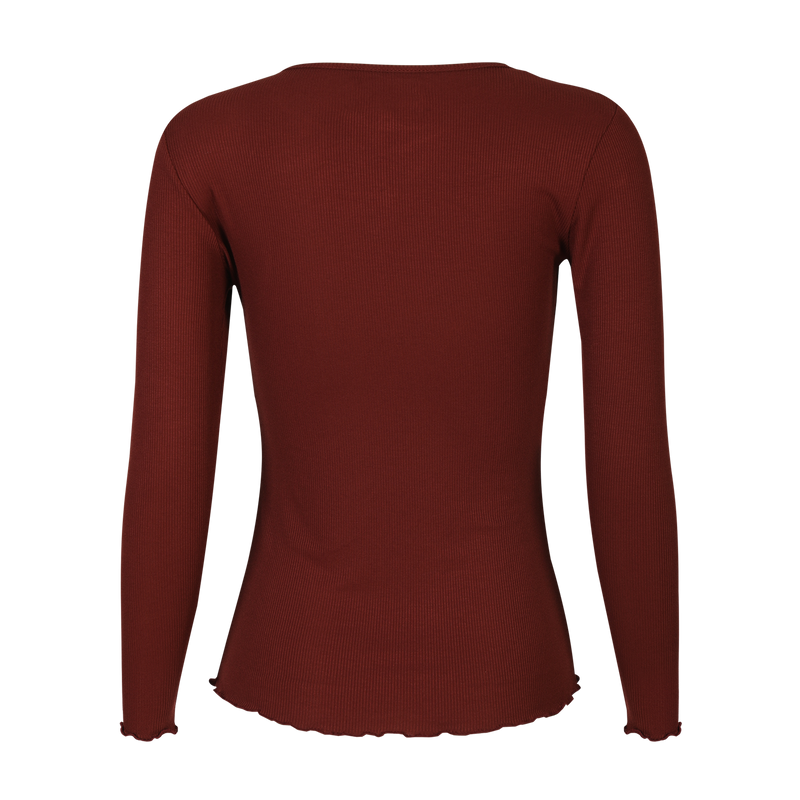 NATALIA LS ROUND NECK BLOUSE - BORDEAUX