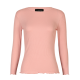 NATALIA LS ROUND NECK BLOUSE - DUSTY ROSE