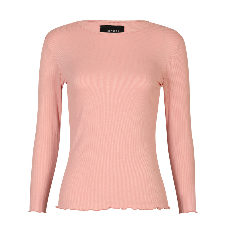 NATALIA LS ROUND NECK BLOUSE - DUSTY ROSE