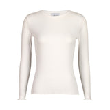 NATALIA LS ROUND NECK BLOUSE - WHITE