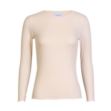 NATALIA LS ROUND NECK BLOUSE - CREAMY