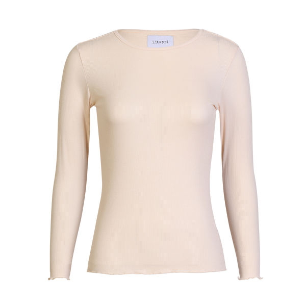 NATALIA LS ROUND NECK BLOUSE - CREAMY