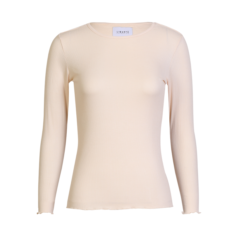 NATALIA LS ROUND NECK BLOUSE - CREAMY