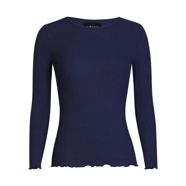 NATALIA LS ROUND NECK BLOUSE - MIDNIGTTH NAVY