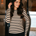BLACK CREME GREY STRIPE