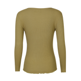 NATALIA LS ROUND NECK BLOUSE - DUSTY AVOCADO