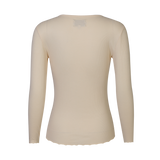 NATALIA LS ROUND NECK BLOUSE - ECRU