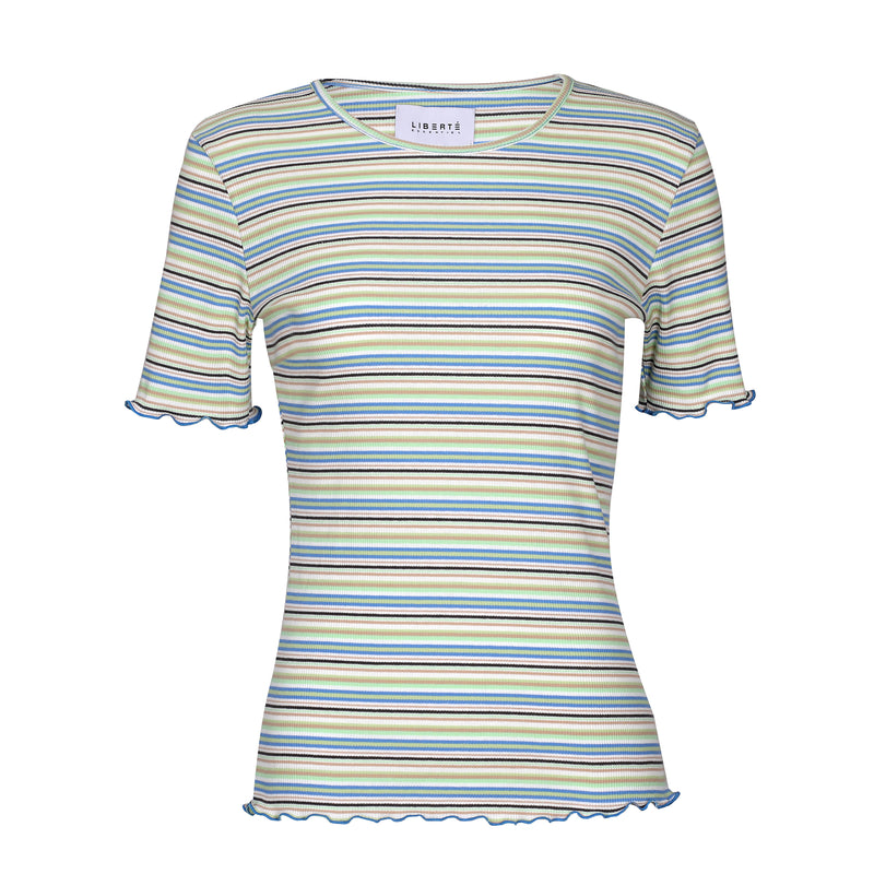 NATALIA-SS-BLOUSE - BLUE MINT SAND STRIPE