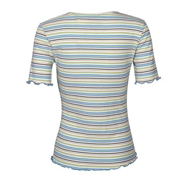 NATALIA-SS-BLOUSE - BLUE MINT SAND STRIPE