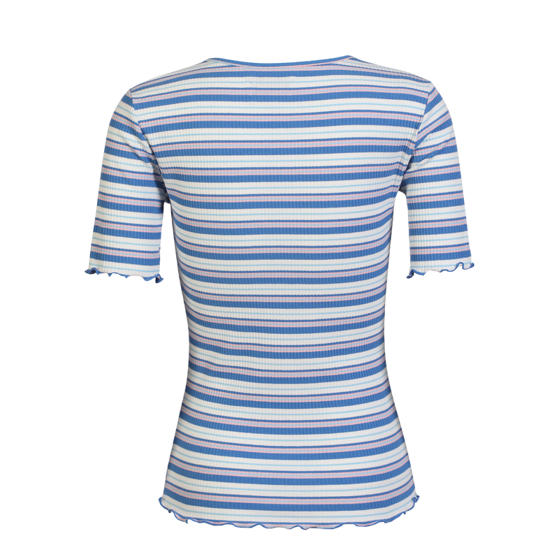 NATALIA-SS-BLOUSE - BLUE WHITE ROSE STRIPE