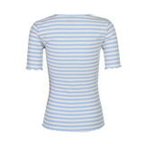 NATALIA SS BLOUSE - BLUE CREME STRIPE