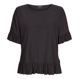 ALMA-FRILL-T-SHIRT - BLACK