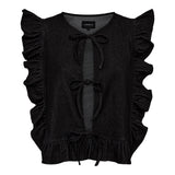 ASTA-FRILL-VEST - BLACK DENIM