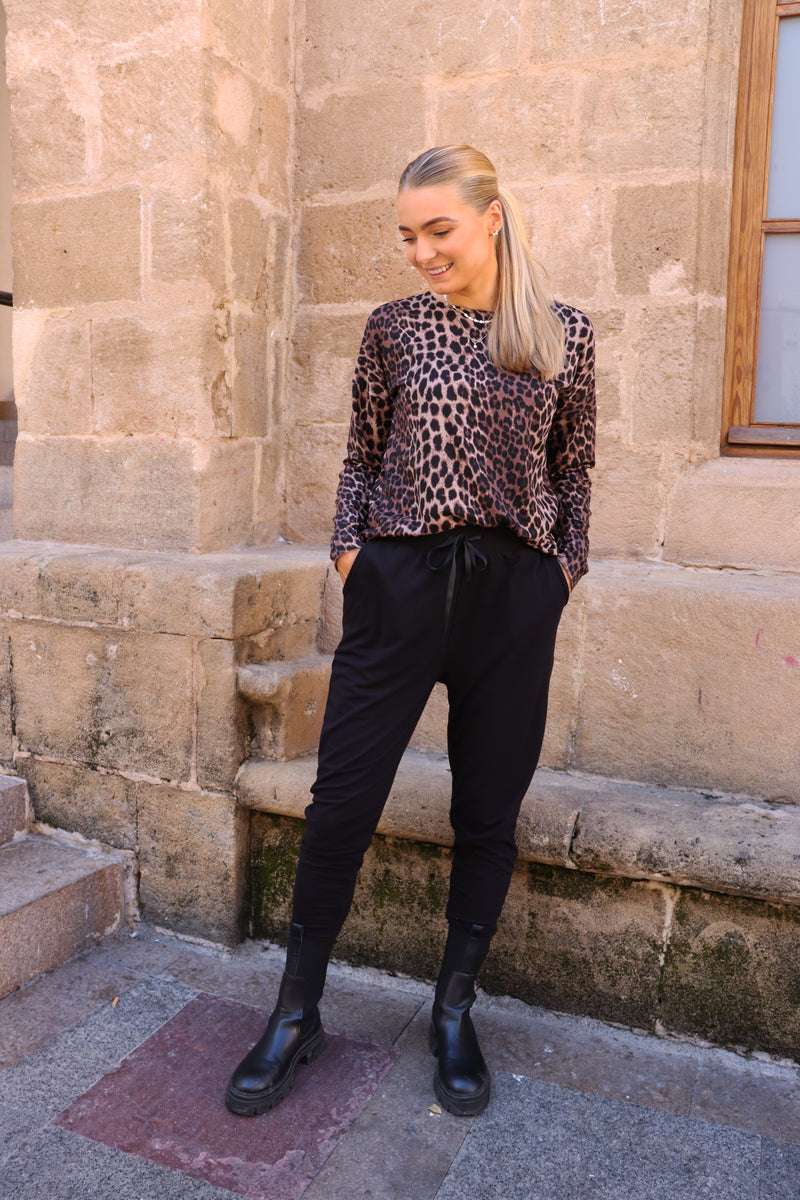 ALMA PANTS (FLEECE) - BLACK