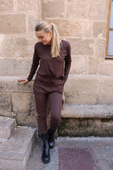ALMA-PANTS (FLEECE) - BROWN