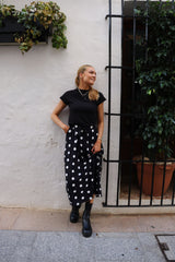 ALMA-LOOSE-SKIRT - BLACK BIG DOT