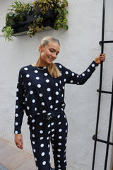 ALMA-PANT - BLACK BIG DOT