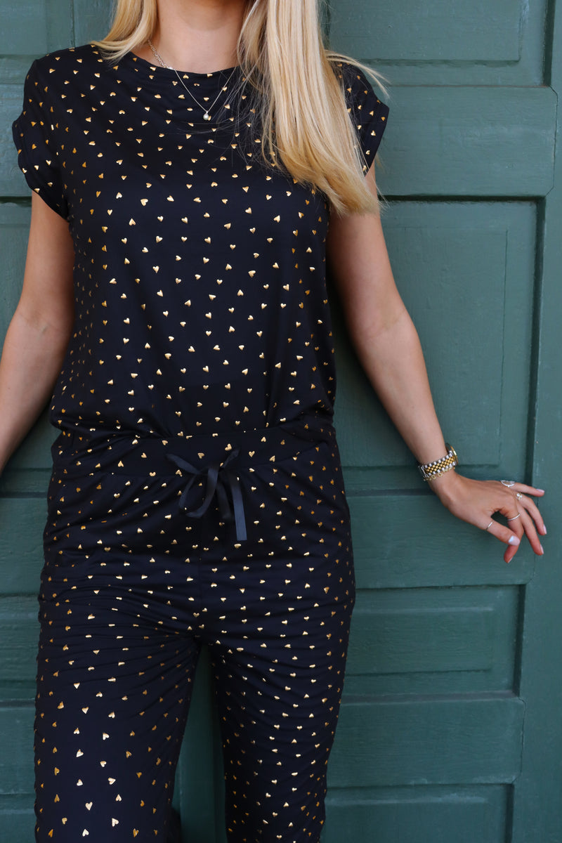 ALMA-TOP - BLACK GOLD HEART