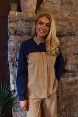 ASTA CORDUROY JACKET - BLUE DENIM SAND